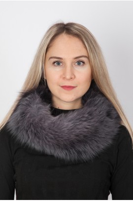 Blue fox fur neck warmer